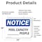 Signmission Pool Capacity _ People, 24 in W x Rectangle, Vinyl Decal OS-2PACK-NS-D-1824-L-17675 - alternate 4